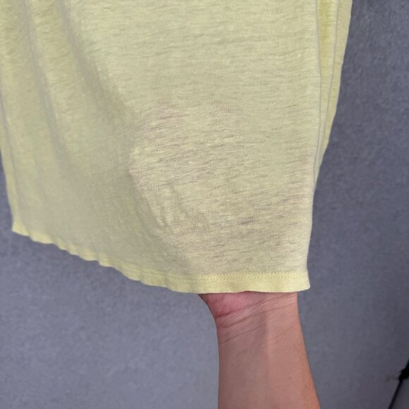 Eileen Fisher Knit Linen Short Sleeve Shirt Size S Butter Yellow Oversized EUC - Picture 3 of 10